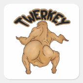 Erntedankfest-Twerkey-Aufkleber Quadratischer Aufkleber (Vorderseite)