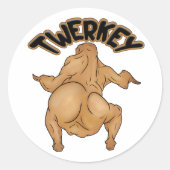 Erntedankfest-Twerkey-Aufkleber Runder Aufkleber (Vorderseite)