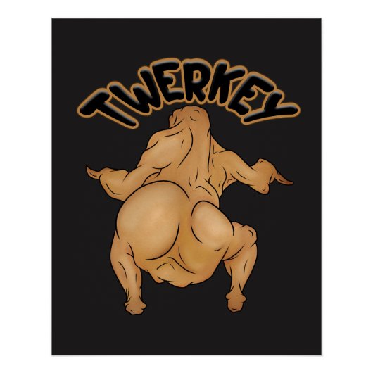 Erntedankfest-Twerkey-Glossy-Plakat Poster (Vorderseite)