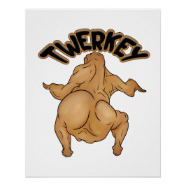 Erntedankfest-Twerkey-Glossy-Plakat Poster