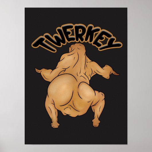 Erntedankfest-Twerkey-Plakat Poster (Vorne)