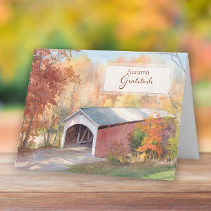 Erntedankfest überdachte Brücke Thanksgiving Karte