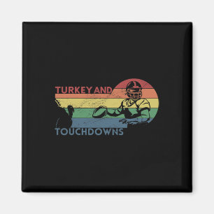 Erntedankfest Vintage Retro Truthahn und Touchdown Magnet