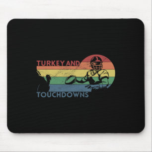 Erntedankfest Vintage Retro Truthahn und Touchdown Mousepad