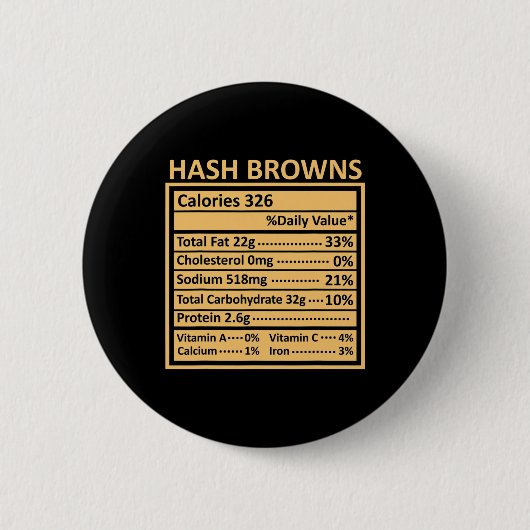 Erntedankfest Weihnachten Lustige Hash Browns Ernä Button (Vorderseite)