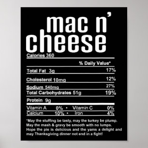 Erntedankfest Weihnachten Mac N Cheese Ernährungsf Poster