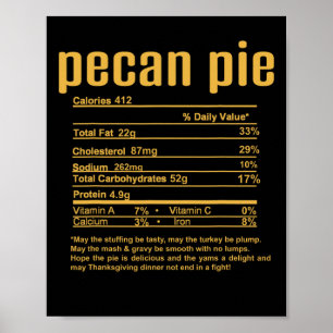 Erntedankfest Weihnachten Pekannuss-Pie Nährwertan Poster