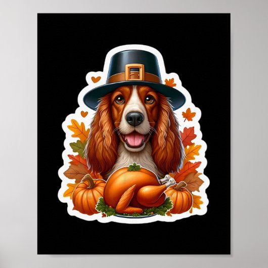 Erntedankfest Welsh Springer Spaniel Hundebesitzer Poster (Vorne)