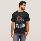 Erntedankfußball Truthahn Fahrrad Kick Männer Jung T-Shirt (Vorne ganz)
