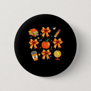 Erntedanklehrerin Kokette Lehrerin Schleife Herbst Button