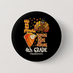 Erntedankliebe 4. Klasse Lehrer Truthahn Herbst  Button