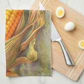 Erntedankmais-Küchentuch Geschirrtuch (Viertel Falte)