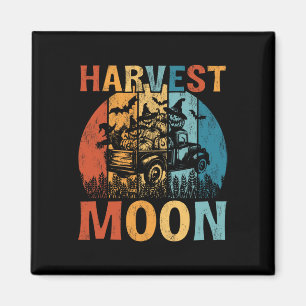 Erntedankmond Vintage-LKW Halloween-Kürbisse Magnet