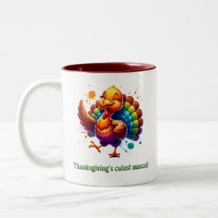 Erntedanks Niedlicher Maskottchen Zweifarbige Tasse