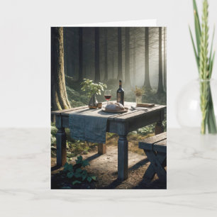 Erntedanktisch In Einem Wald Karte