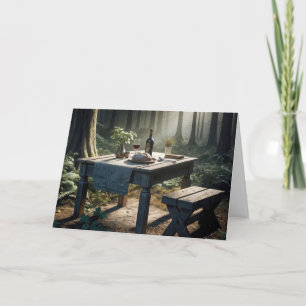 Erntedanktisch In Einem Wald Karte
