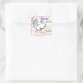 Erntedankworte Quadratischer Aufkleber (Tasche)