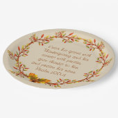 Erntedankwreath-Bibel-Vers-Teller 9" Pappteller (Schrägansicht)