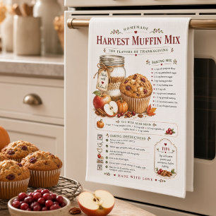 Erntedessert-Muffin-Mix-Rezept Thanksgiving Geschirrtuch