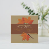 Ernteeinladung Blätter Einladung (Stehend Vorderseite)