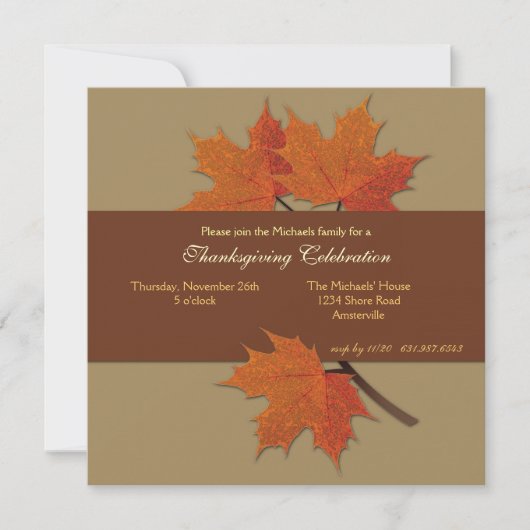 Ernteeinladung Blätter Einladung (Vorderseite)