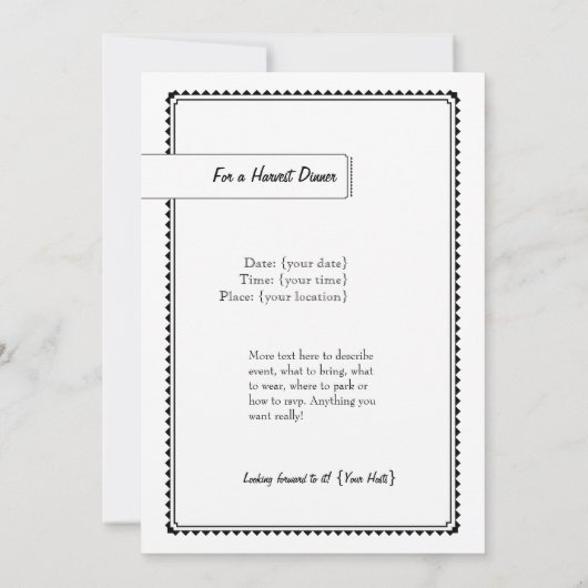 Ernteeinladung Einladung (Rückseite)