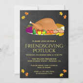 Ernteeinladung zum Potluck-Fest auf Schultafel-Opt Einladung (Vorderseite)