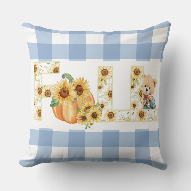 Erntefahrt - Teddy in Vintagen LKW-Reversible Kissen (Vorderseite)