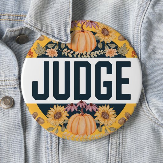 Erntefall Herbst Halloween-Wettbewerberrichter Button (Beispiel)