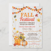 Erntefest rustikales Holzkürbispflaster Einladung (Vorderseite)