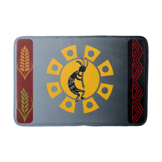 Erntefruchtbarkeit Sun Kokopelli Badematte (Vorderseite)