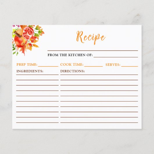 Erntekarte für Herbst (Vorderseite)