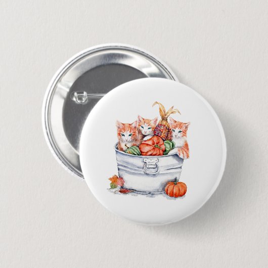Erntekätzchen Button (Vorne & Hinten)