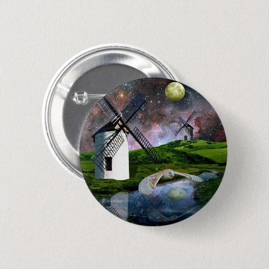 Erntemond. Button (Vorne & Hinten)