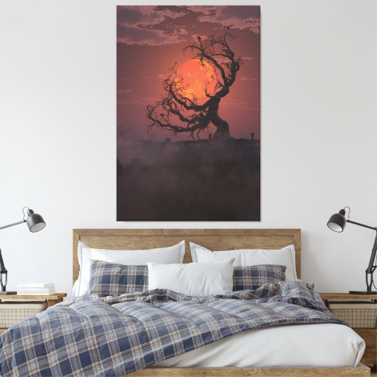 Erntemond (Portrait) Leinwanddruck (Insitu (Schlafzimmer))