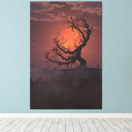 Erntemond (Portrait) Leinwanddruck (Insitu (Holzboden))