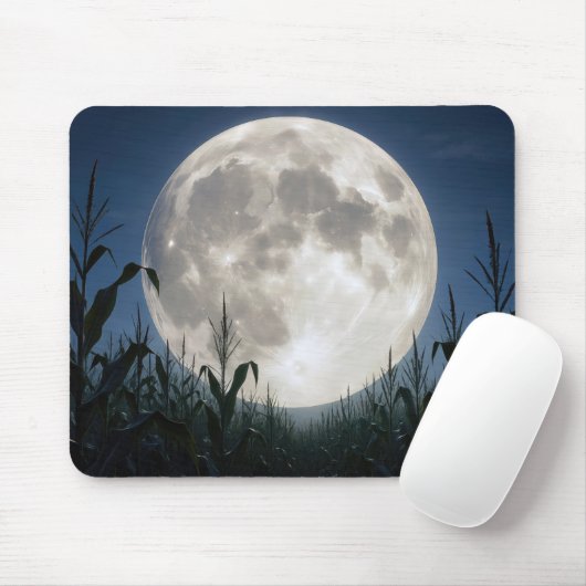 Erntemond steigt über Cornfield auf Mousepad (Mit Mouse)