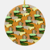 Erntemuster HerbstSquash Keramik Ornament (Hinten)