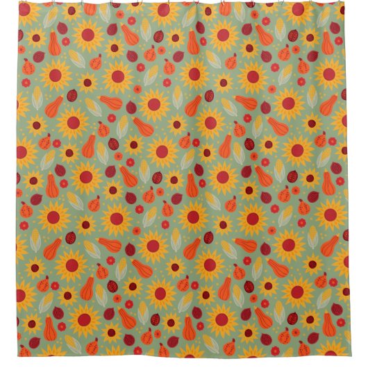 Erntemuster im Herbst Duschvorhang (Vorderseite)