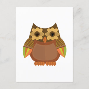 Ernteowl - braun postkarte