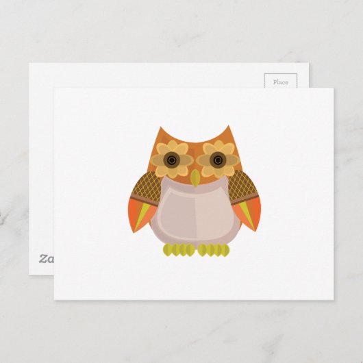 Ernteowl - Orange Postkarte (Vorne/Hinten)
