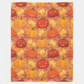 Erntepumkin HerbstHerbstlaub Gemütliches Halloween Fleecedecke (Vorderseite)