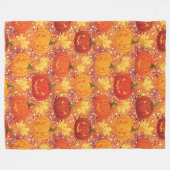 Erntepumkin HerbstHerbstlaub Gemütliches Halloween Fleecedecke (Vorderseite (Horizontal))