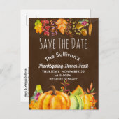 Erntepumpen und Herbstblättrige Grenze STD Ankündigungspostkarte (Vorne/Hinten)