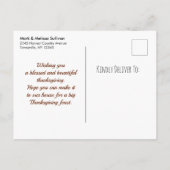 Erntepumpen und Herbstblättrige Grenze STD Ankündigungspostkarte (Rückseite)