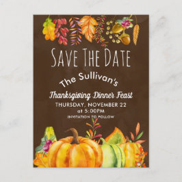 Erntepumpen und Herbstblättrige Grenze STD Ankündigungspostkarte