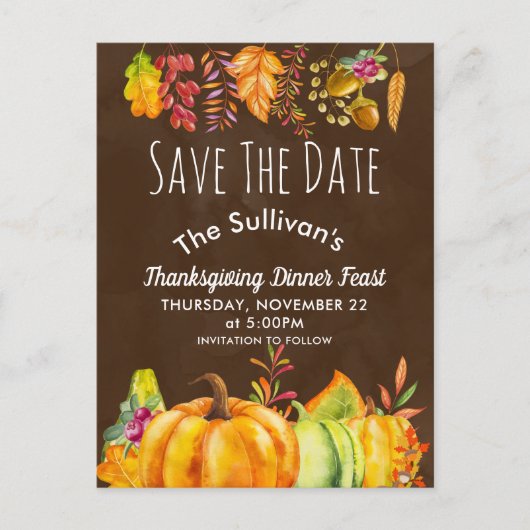 Erntepumpen und Herbstblättrige Grenze STD Ankündigungspostkarte (Vorderseite)