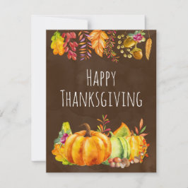 Erntepumpen und Herbstleaves an der Grenze Feiertagskarte