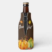 Erntepumpen und Herbstleaves Grenze dankbar Flaschenkühler (Flasche Rückseite)