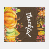 Erntepumpen und Herbstleaves Grenze dankbar Fleecedecke (Vorderseite (Horizontal))